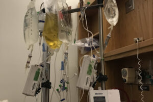 all the IV bags I was given in the hospital when I was in and out of there the entire month of November due to my major medical issues